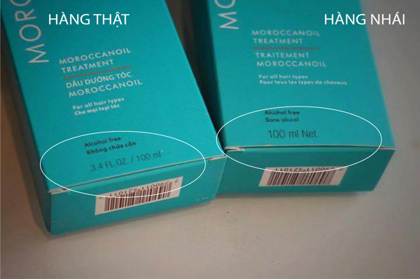 Bao bì sản phẩm Moroccanoil Thật Giả