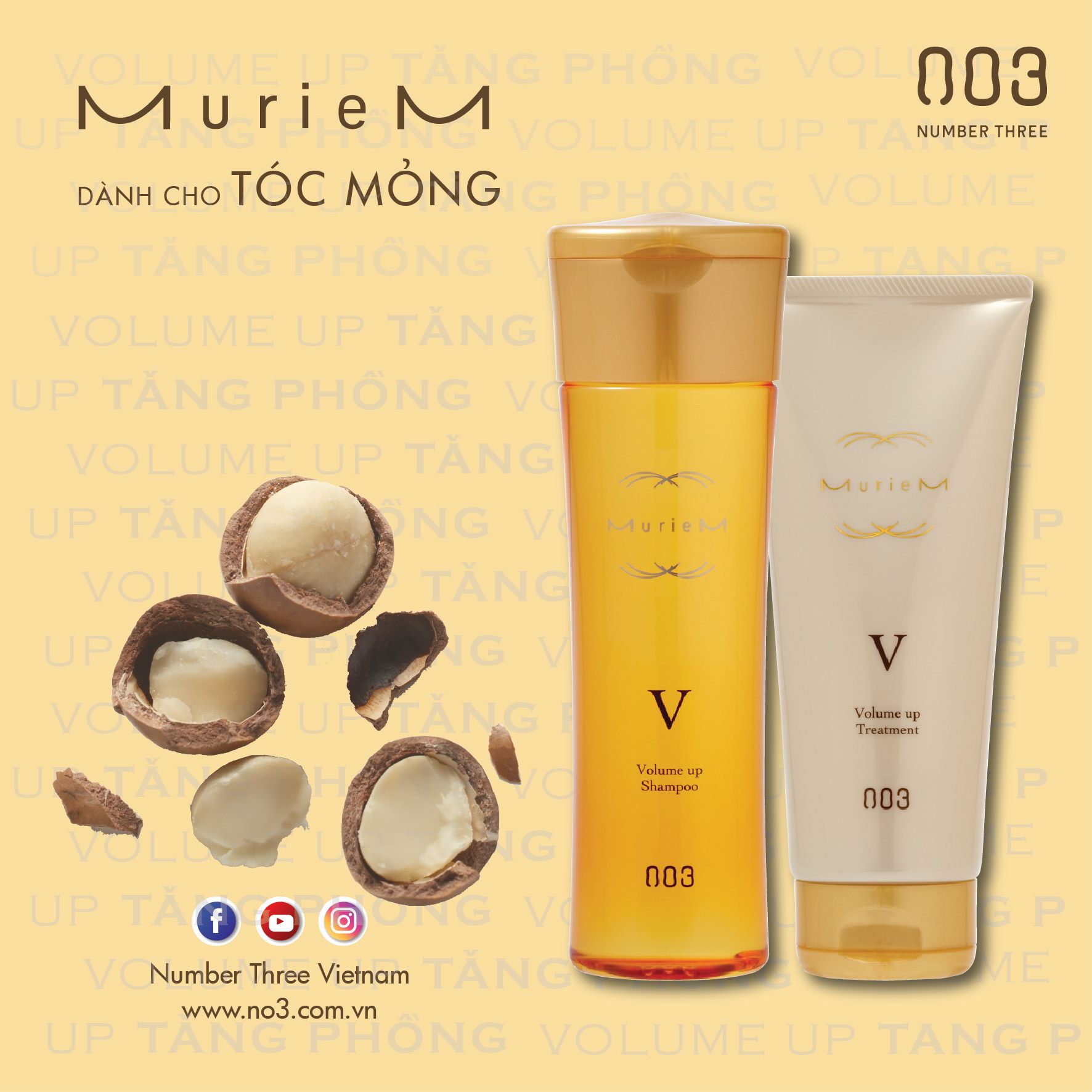 Dầu Gội Xả  [ Muriem Gold V ]Trị Liệu Chống Lão Hóa Và Tạo Phồng 