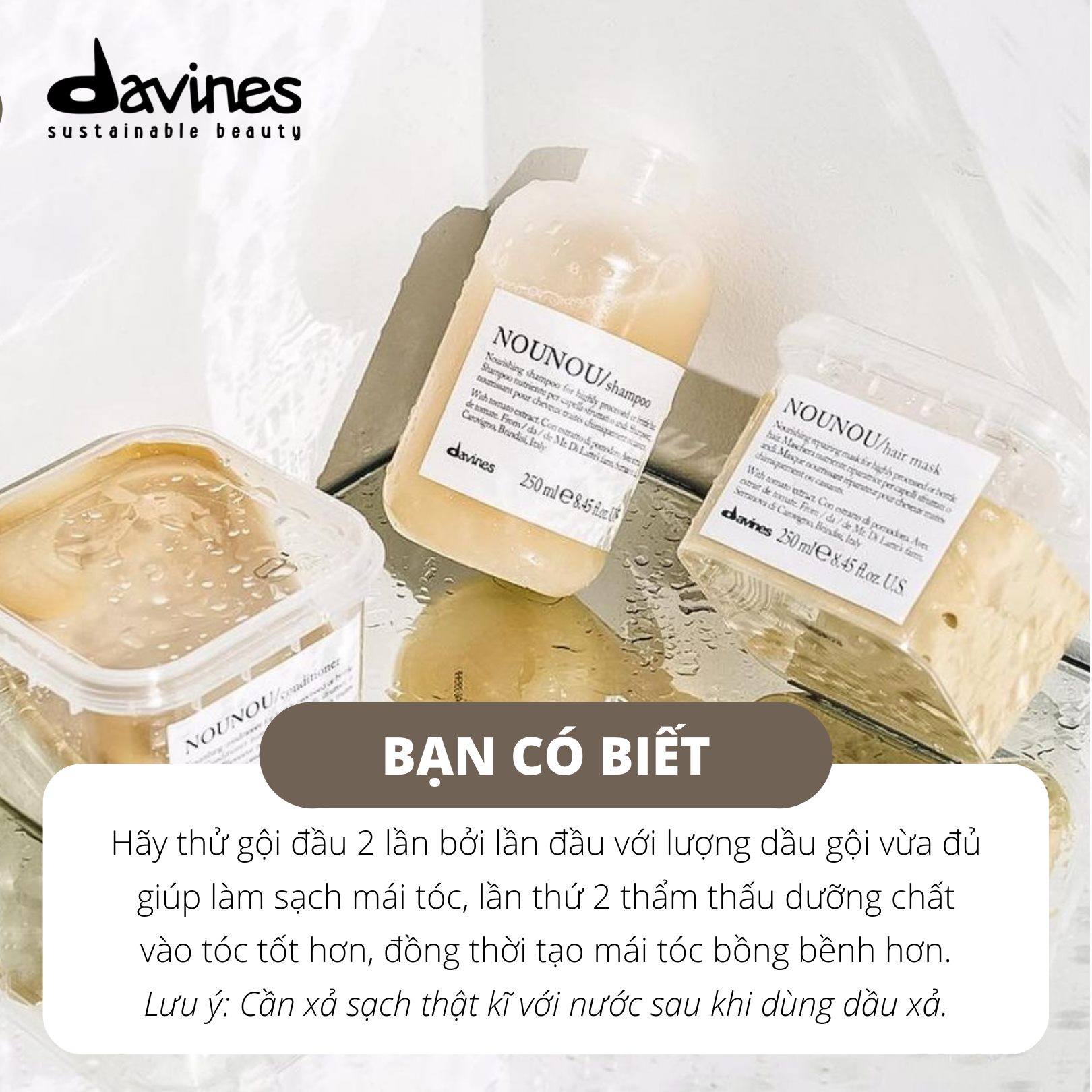 Dầu Gội Phục Hồi Tóc Hư Tổn Davines Nounou