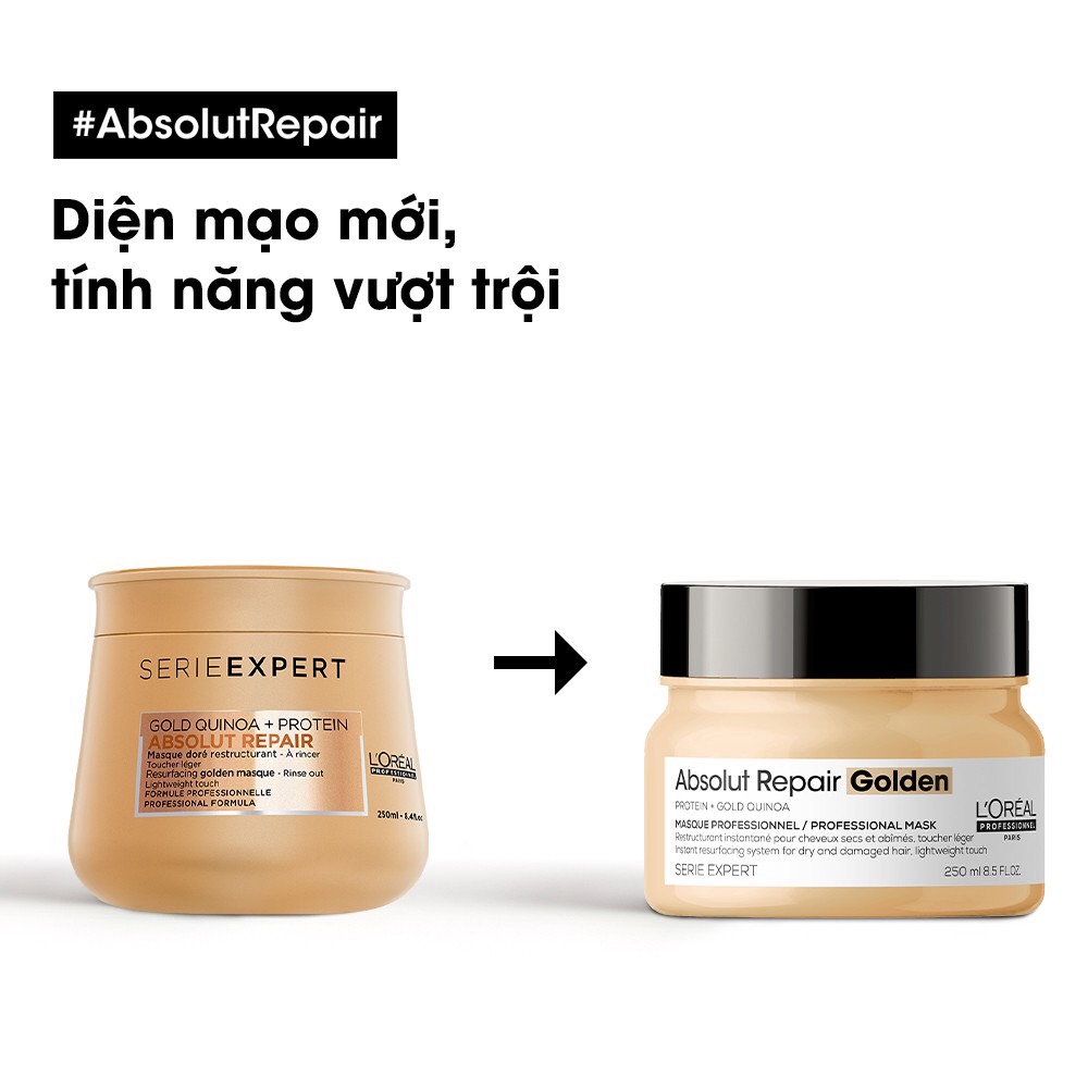 [Mẫu Mới] Hấp Dầu Loreal Absolut Repair Golden Nhũ Vàng