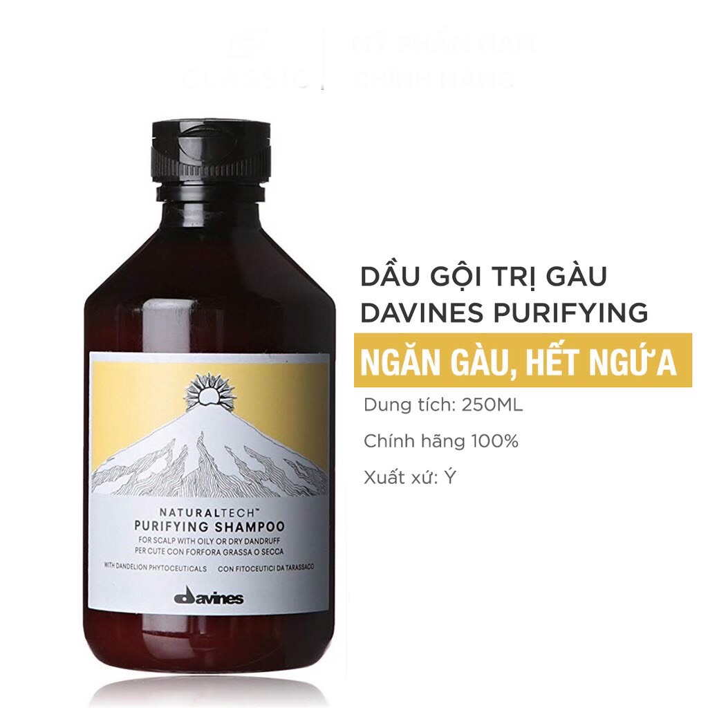 Dầu gội trị gàu Davines purifying 