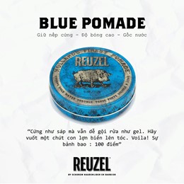 Sáp Reuzel Blue Pomade Giữ Nếp Vừa - Độ Bóng Cao - Tan Trong Nước