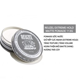 Sáp tạo kiểu tóc Reuzel Extreme Hold Matte Pomade giữ nếp siêu cứng