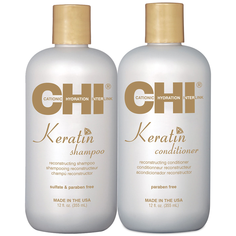 Dầu Gội Xả CHI Keratin Phục Hồi Tóc Hư Tổn 355ml/946ml
